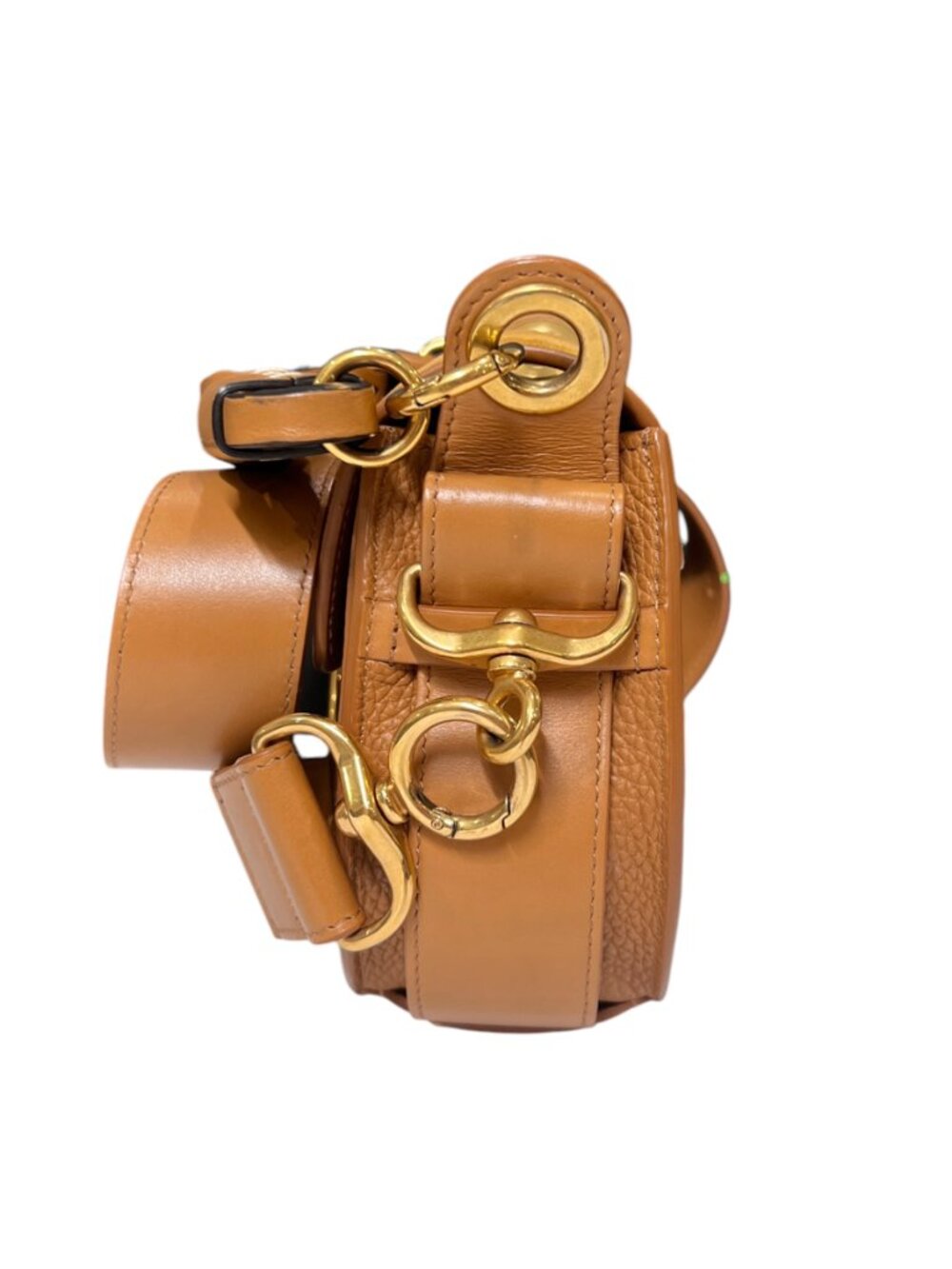 $2090 Chloe Camel Brown Suede Small Tess Gold Handbag Boho Crossbody - Picture 7 of 16